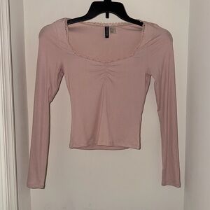 Divided Blush Long Sleeve Top